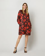 Load image into Gallery viewer, Maggie Dress in Chocolate/Spice Fragile Blooms Liberty Fabric Silk Twill
