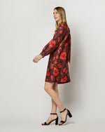 Load image into Gallery viewer, Maggie Dress in Chocolate/Spice Fragile Blooms Liberty Fabric Silk Twill
