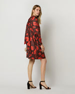 Load image into Gallery viewer, Maggie Dress in Chocolate/Spice Fragile Blooms Liberty Fabric Silk Twill
