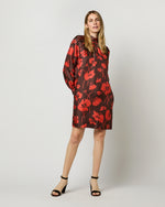 Load image into Gallery viewer, Maggie Dress in Chocolate/Spice Fragile Blooms Liberty Fabric Silk Twill
