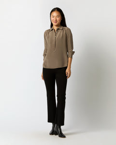 Natalia Blouse in Mink Silk Crepe de Chine