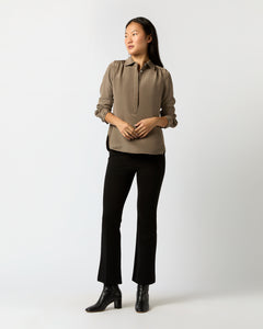 Natalia Blouse in Mink Silk Crepe de Chine