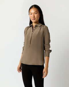 Natalia Blouse in Mink Silk Crepe de Chine