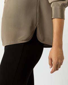 Natalia Blouse in Mink Silk Crepe de Chine