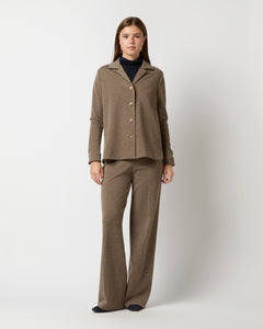 Sadie Shirt Jacket in Heather Mink Wool Interlock