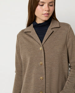 Sadie Shirt Jacket in Heather Mink Wool Interlock