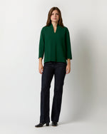 Load image into Gallery viewer, Camilla Top in Forest Double-Faced Stretch Wool Crepe
