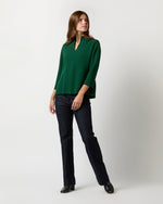 Load image into Gallery viewer, Camilla Top in Forest Double-Faced Stretch Wool Crepe
