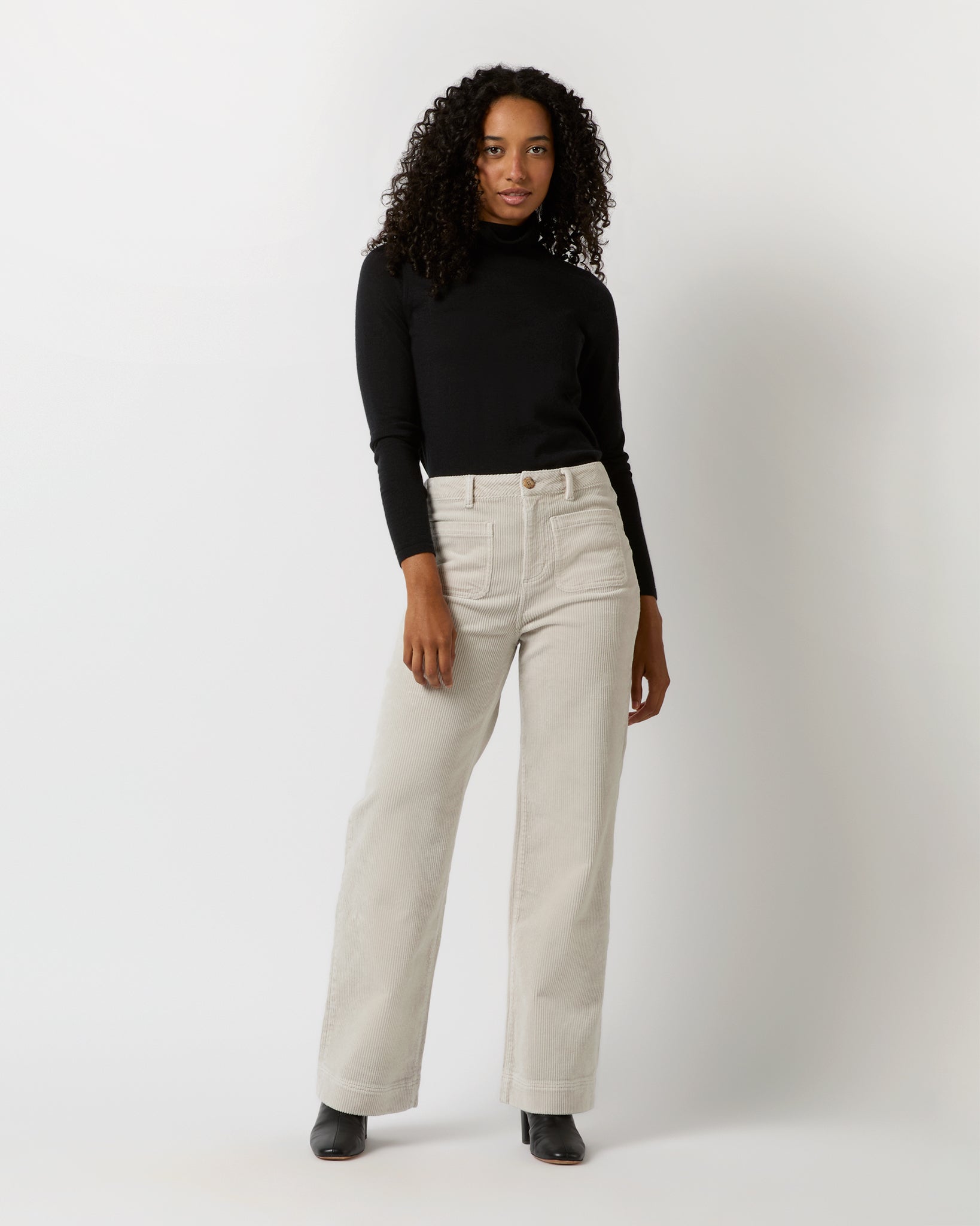 Coco Patch Pocket Jean in Stone Stretch Cord