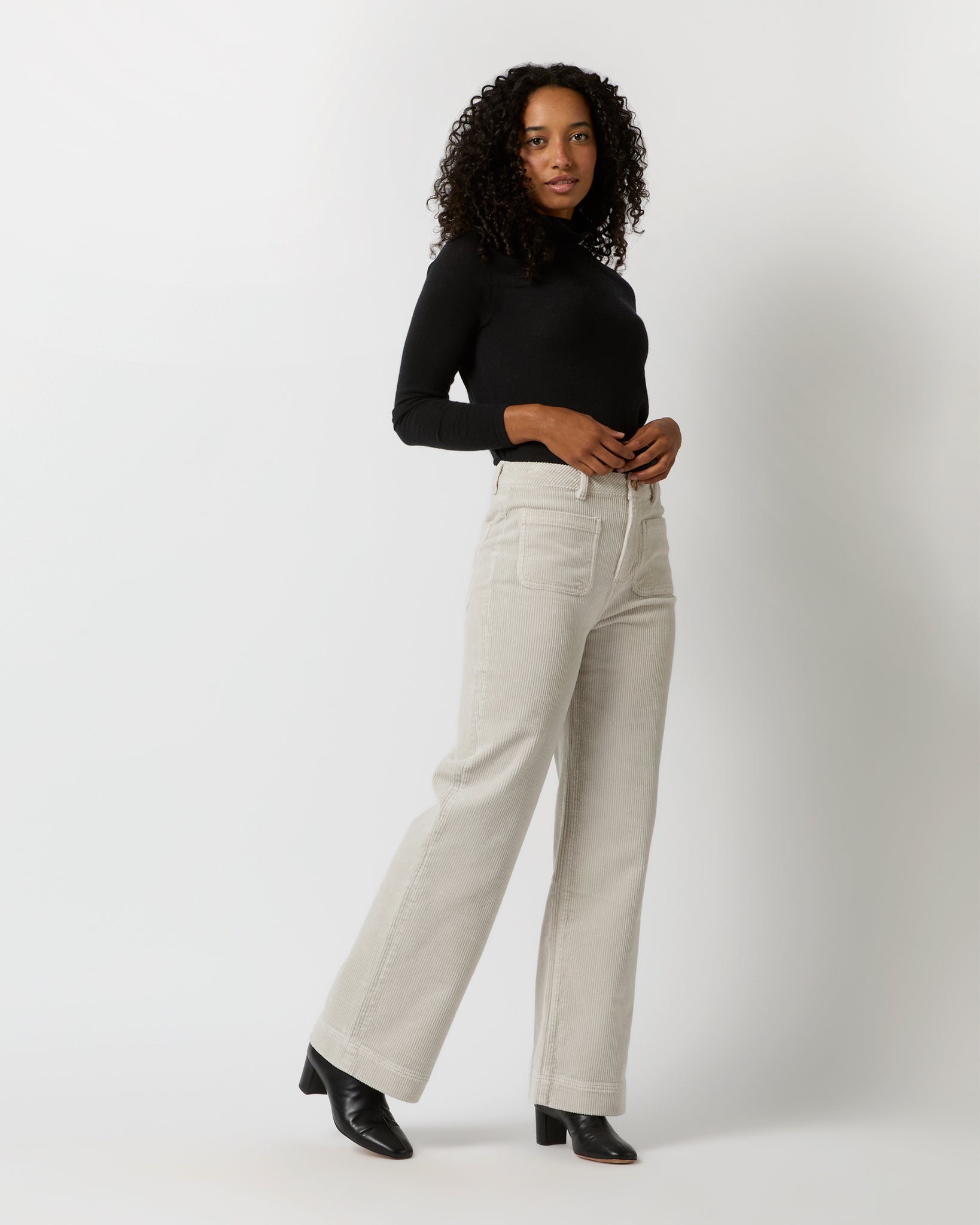 Coco Patch Pocket Jean in Stone Stretch Cord