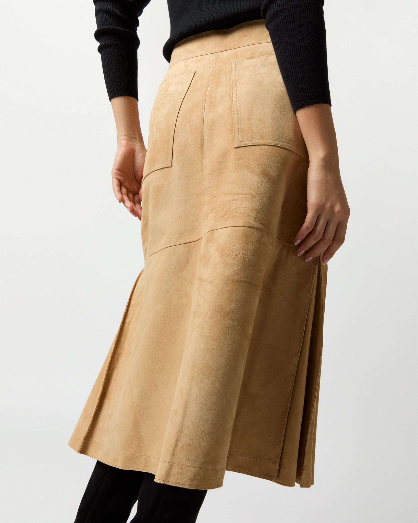 Elsa Riding Skirt in Camel Suede