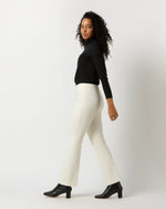 Load image into Gallery viewer, Fayette Flare Cropped Pant in Ivory Bi-Stretch Double-Faced Wool Blend
