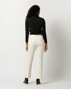 Fayette Flare Cropped Pant in Ivory Bi-Stretch Double-Faced Wool Blend