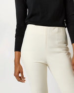 Load image into Gallery viewer, Fayette Flare Cropped Pant in Ivory Bi-Stretch Double-Faced Wool Blend
