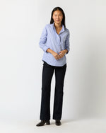 Load image into Gallery viewer, Frill Shirt in Blue Bengal Stripe Poplin
