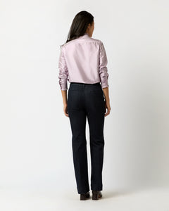 Frill Shirt in Lilac Silk Shantung