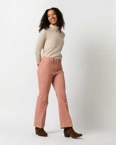 Kendall Flare 5-Pocket Jean in Rose Stretch Cord