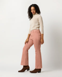 Kendall Flare 5-Pocket Jean in Rose Stretch Cord