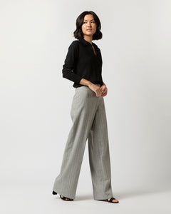 Maura Pull-On Pant in Grey Chalk Stripe Knit