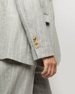 Load image into Gallery viewer, Sarah Blazer in Grey Chalk Stripe Knit
