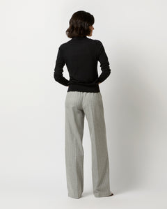 Maura Pull-On Pant in Grey Chalk Stripe Knit