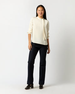 Pippa Top in Ivory Silk Crepe de Chine