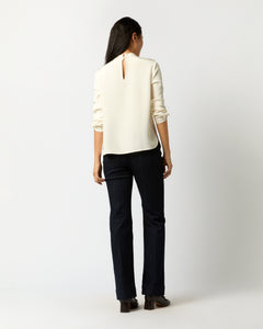 Pippa Top in Ivory Silk Crepe de Chine