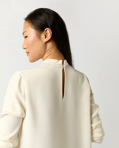 Pippa Top in Ivory Silk Crepe de Chine