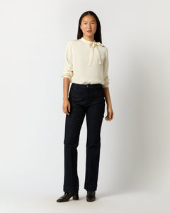 Pippa Top in Ivory Silk Crepe de Chine