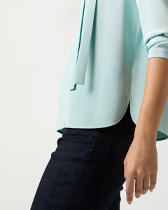 Pippa Top in Mist Silk Crepe de Chine