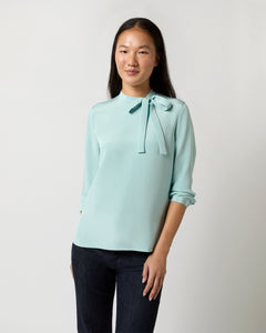 Pippa Top in Mist Silk Crepe de Chine