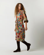 Load image into Gallery viewer, Trapunto Blouson Dress in Multi Floral Wool Crepe
