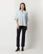 Load image into Gallery viewer, Volume Kimono Shirt in Sky Brushed Herringbone
