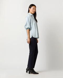 Volume Kimono Shirt in Sky Brushed Herringbone