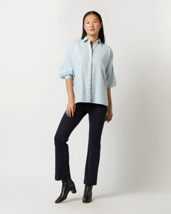 Volume Kimono Shirt in Sky Brushed Herringbone