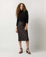 Load image into Gallery viewer, Aurora Skirt in Black/Magenta Hummingbird Matelassé
