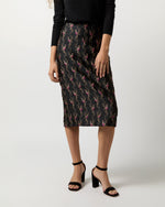 Load image into Gallery viewer, Aurora Skirt in Black/Magenta Hummingbird Matelassé
