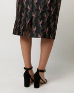 Load image into Gallery viewer, Aurora Skirt in Black/Magenta Hummingbird Matelassé
