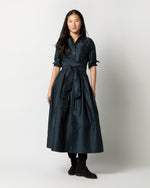 Load image into Gallery viewer, Classic Shirtwaist Maxi Dress in Blackwatch Silk Shantung
