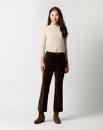 Load image into Gallery viewer, Kendall Flare 5-Pocket Jean in Chocolate Stretch Velveteen
