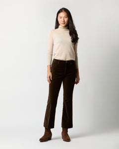 Kendall Flare 5-Pocket Jean in Chocolate Stretch Velveteen