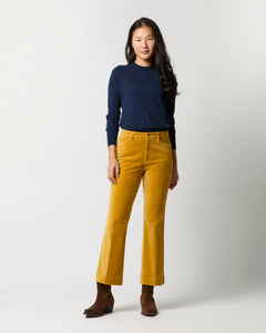 Kendall Flare 5-Pocket Jean in Harvest Yellow Stretch Velveteen