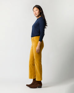 Kendall Flare 5-Pocket Jean in Harvest Yellow Stretch Velveteen