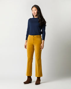 Kendall Flare 5-Pocket Jean in Harvest Yellow Stretch Velveteen