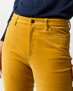 Kendall Flare 5-Pocket Jean in Harvest Yellow Stretch Velveteen