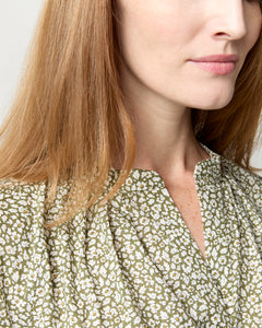 Sienna Top in Olive Feather Meadow Liberty Fabric