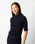 Load image into Gallery viewer, Mackenzie Sweater in Navy Cotton/Silk Yarn
