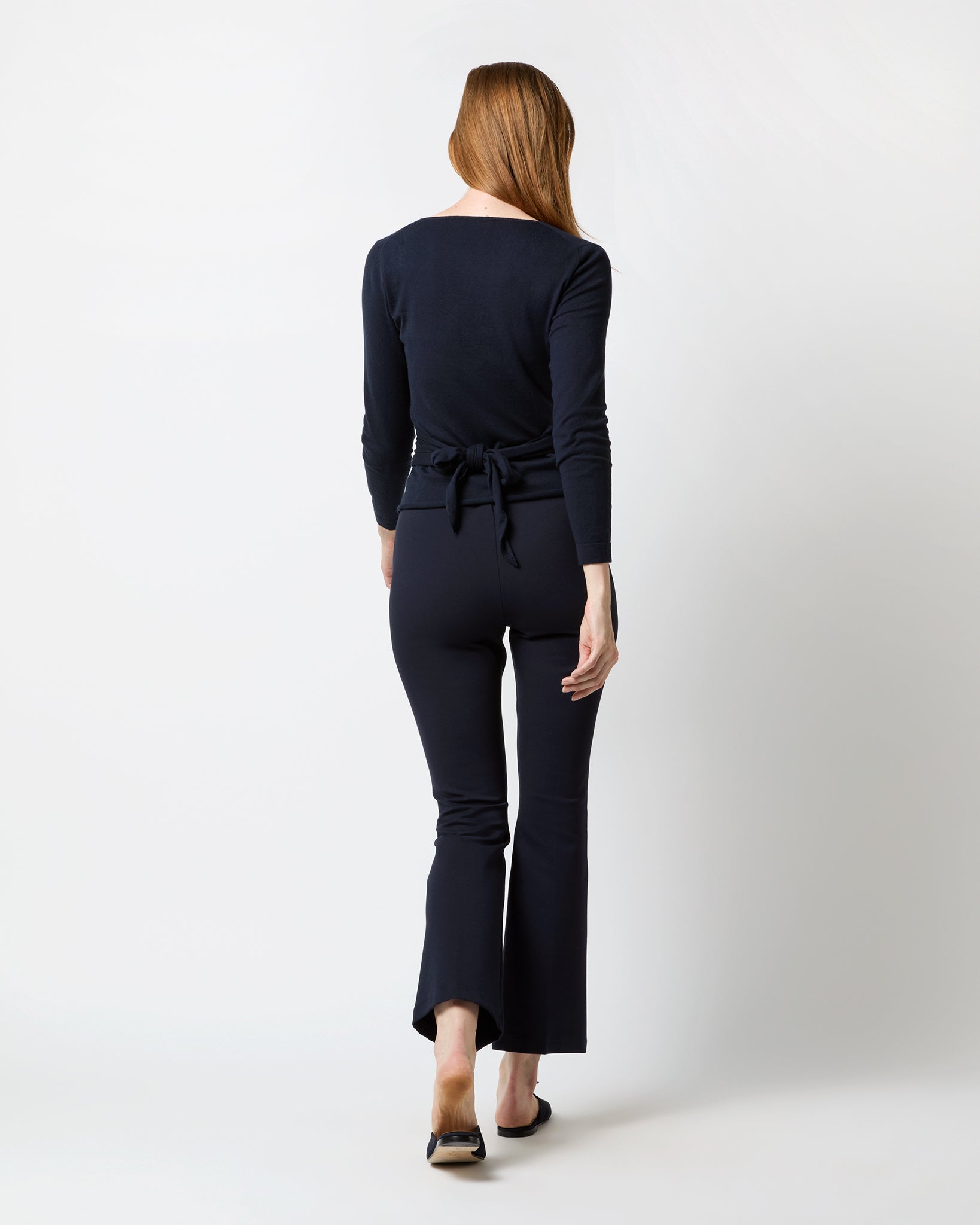 Ballerina Sweater in Navy Cotton/Cashmere