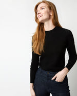 Load image into Gallery viewer, Alisa Crewneck Sweater in Black Ice Cotton
