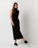 Load image into Gallery viewer, Maya Funnel-Neck Dress in Black Extra Fine Merino Wool
